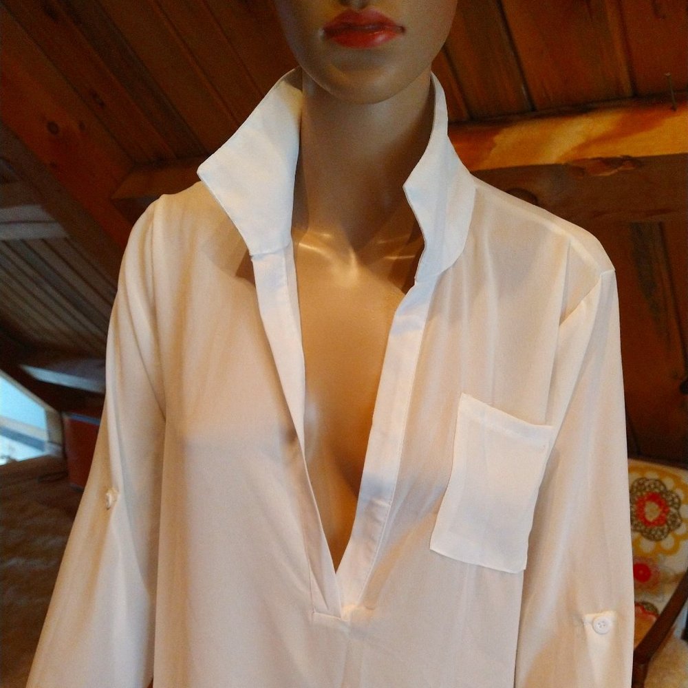 Silky Shear V-Neck Cover-Up